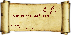 Laurinyecz Júlia névjegykártya