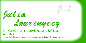 julia laurinyecz business card